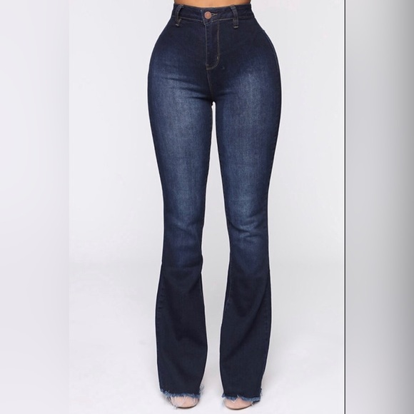 Apple Scrapple Skinny High Rise Flare Distressed Ripped Denim Jeans - Picture 2 of 3